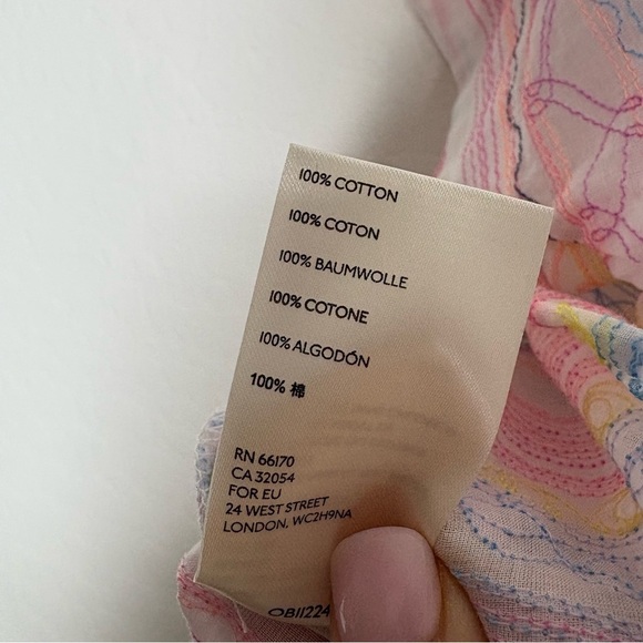 Anthropologie Letty Embroidered Babydoll Blouse Size Medium New With Tags - Picture 10 of 10